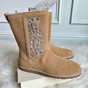UGG Lo Pro Floral Cutout Boots - Size 9